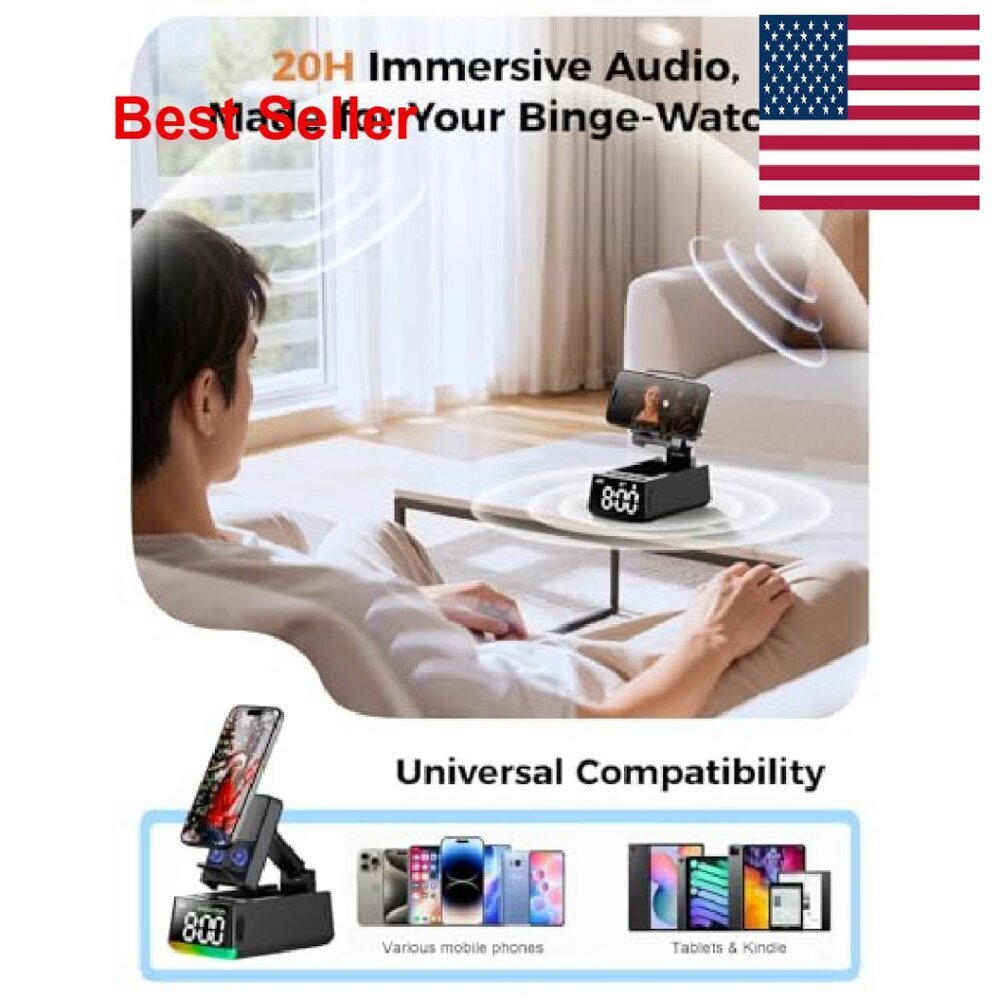 Induction Bluetooth Speaker Stand Portable HD Sound Kitchen Gadget Gift - Picture 6 of 7
